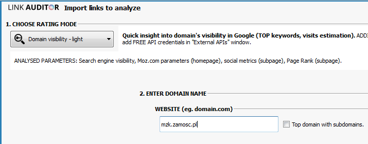 How to check domain visibility in Google search engine.